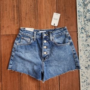 NWT Forever 21 Size 24 Blue Retro High Rise Denim Shorts